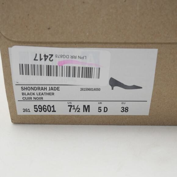 NEW Clarks Women's 7.5 Shondrah Jade Pumps Heel Black Leather - Picture 8 of 8